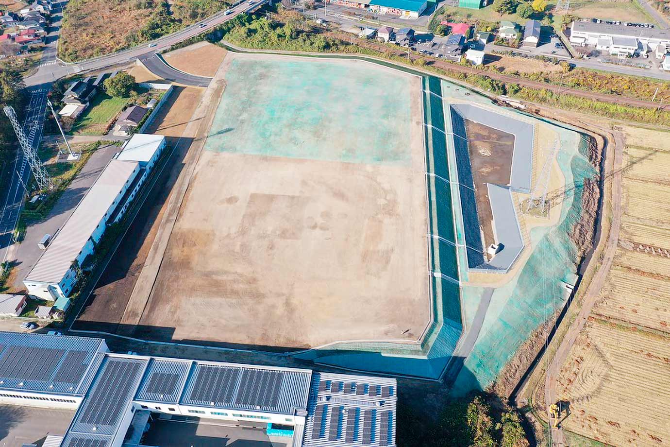 平晋建設株式会社施工事例 白河地区工場敷地増設工事 施工後 東側から