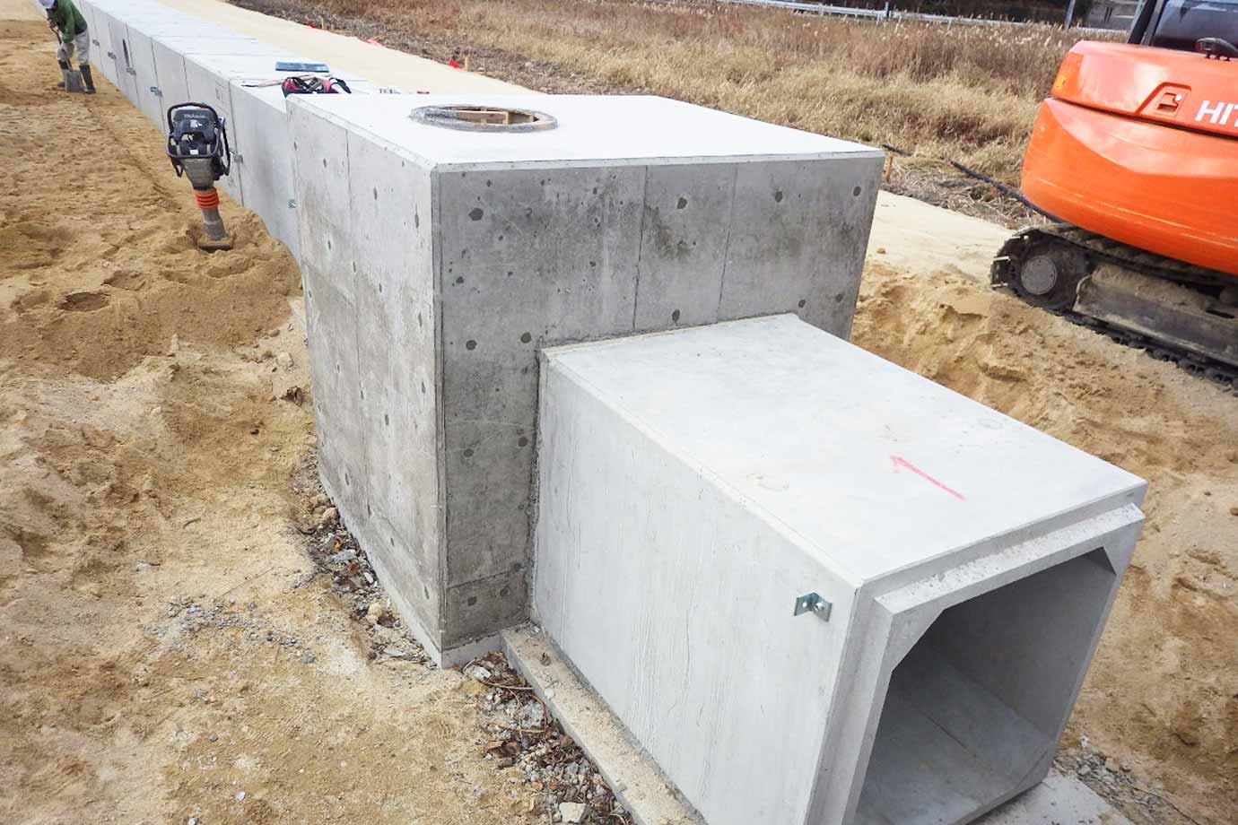 平晋建設株式会社施工事例 徳定土地区画整理事業道路改良工事（その２） 集水枡完了