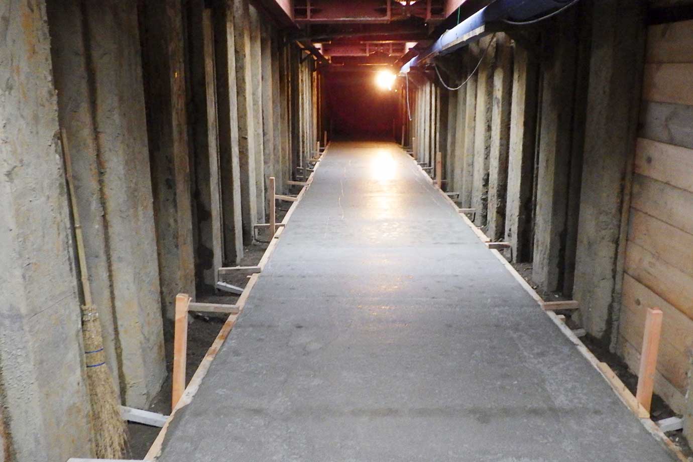 平晋建設株式会社施工事例 168号雨水幹線流入管 公共下水道築造工事 第3工区 BOXカルバートベースコンクリート完了